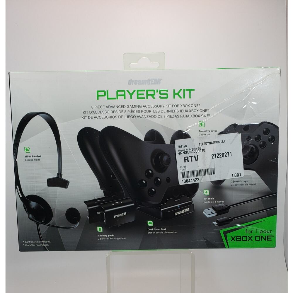 Gaming Accessory Kit for Xbox One Headset Dual Dock 2 Battery Pack Cable 8 Piece